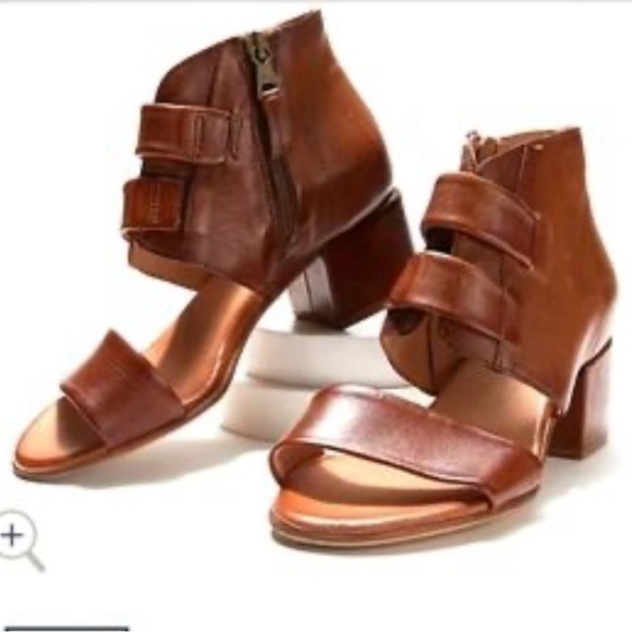 Miz Mooz brandy leather Azavea heeled sandals - Picture 1 of 14
